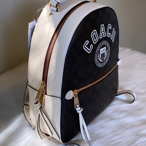 New Coach Jordyn Backpack Signature Canvas with Varsity Motiff - Picture 3 of 8